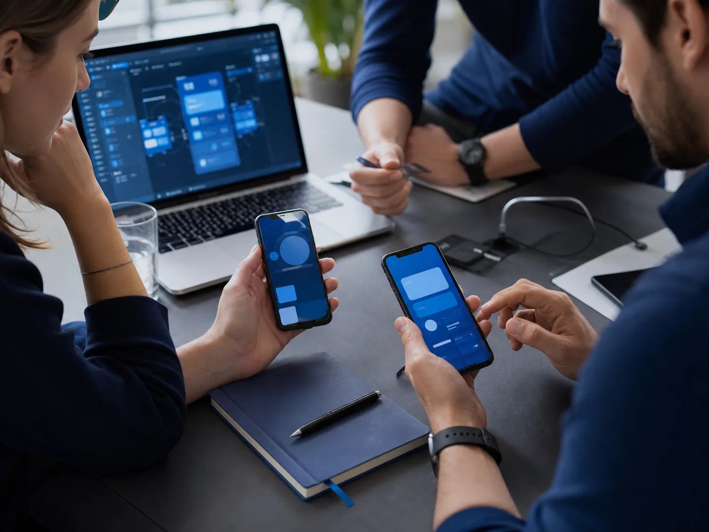 Professional testing an application across mobile devices
